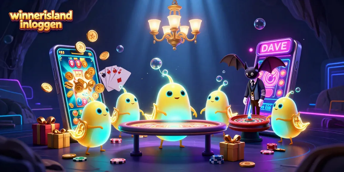 Engage with the vibrant winnerisland inloggen experience through a casino scene filled with animated glowworms and dynamic gaming elements.